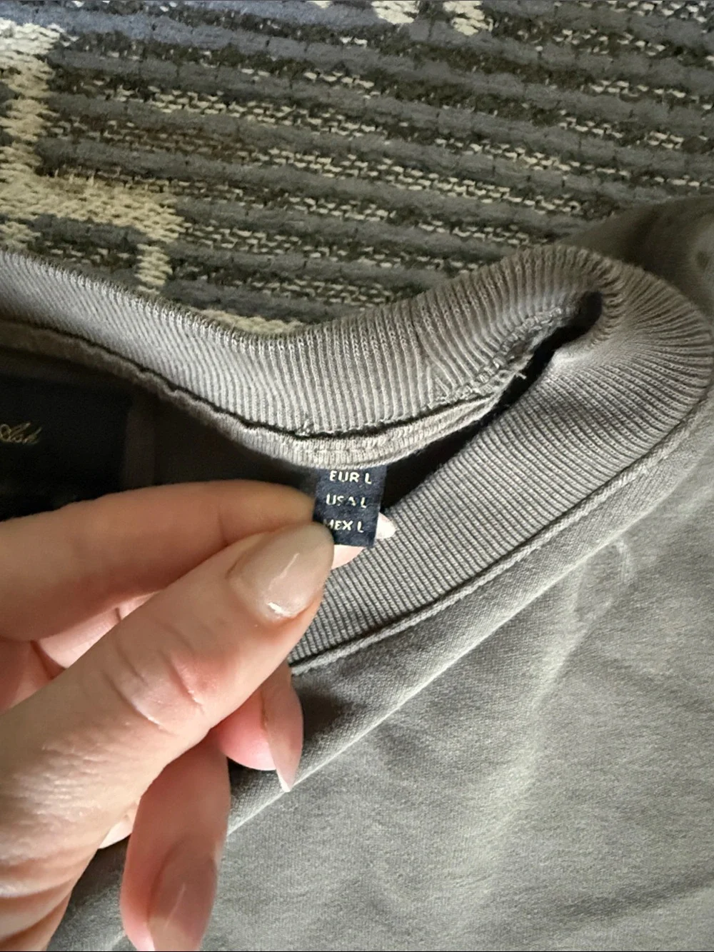 Porter & Ash Comfort Fit Crewneck Long sleeve Tshirt Cotton Grey Slate